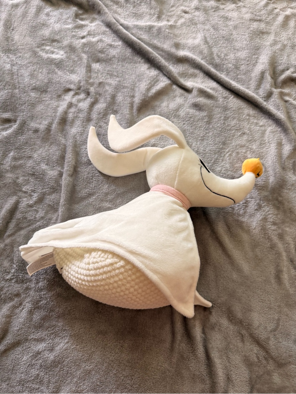 Scentsy White Plush Bunny Lovey with Pink Collar and Yellow Nose